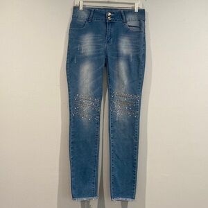 Sweet Look Premium Limited Edition Skinny Distressed Beaded Jeans - Size 11